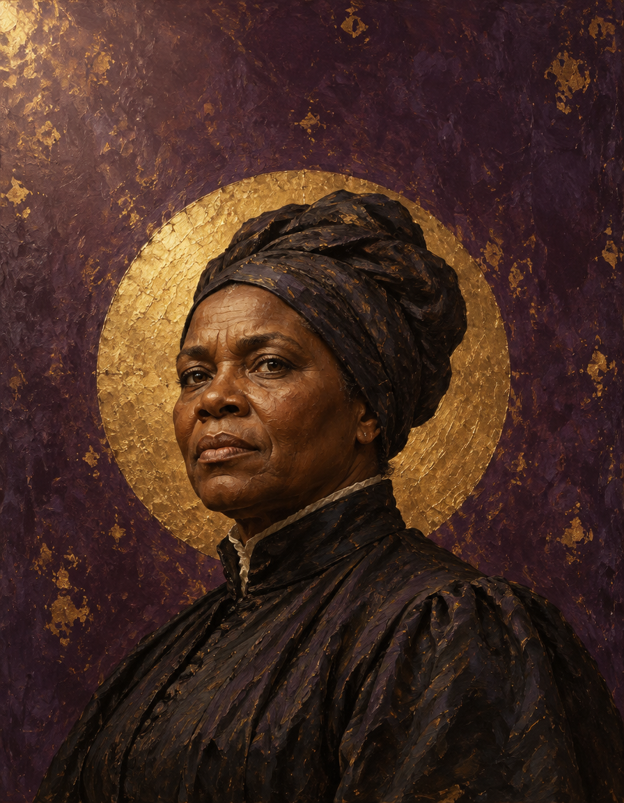 Painted tribute portrait of Harriet Tubman